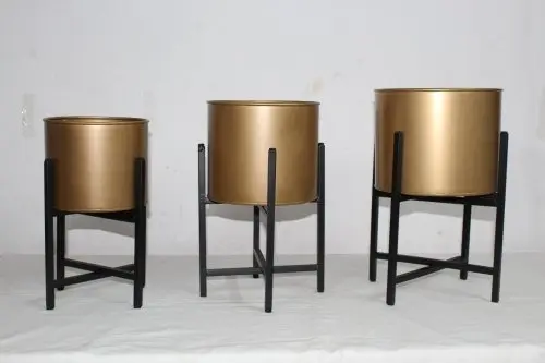 Modern Gold Planters Set — Handcrafted Export Product by NXTGENEXPORTS, Moradabad